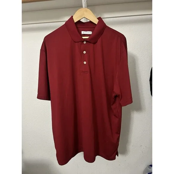 Cubavera Men's XXL Red 100% Polyester Ribbed Knit 3 Button Short Sleeve Polo - Picture 15 of 16